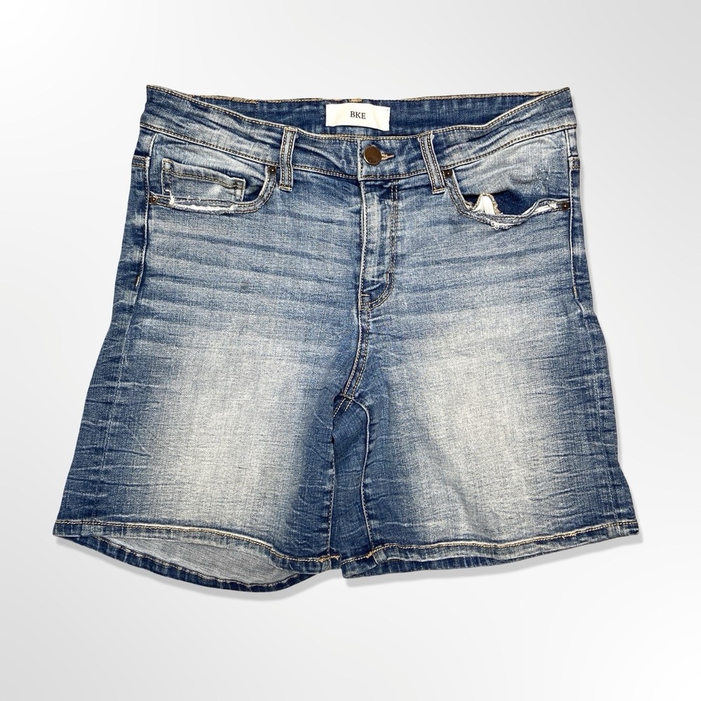 BKE Payton Denim Shorts Women's Size 29 Blue Distressed Stretch Jean Shorts